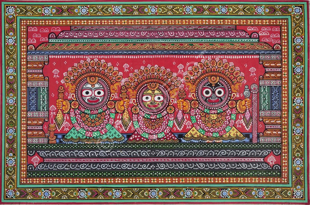 Jagannath, Subhadra, Balbhadra <br> <span class="tsize">(12 X 18 in)</span>