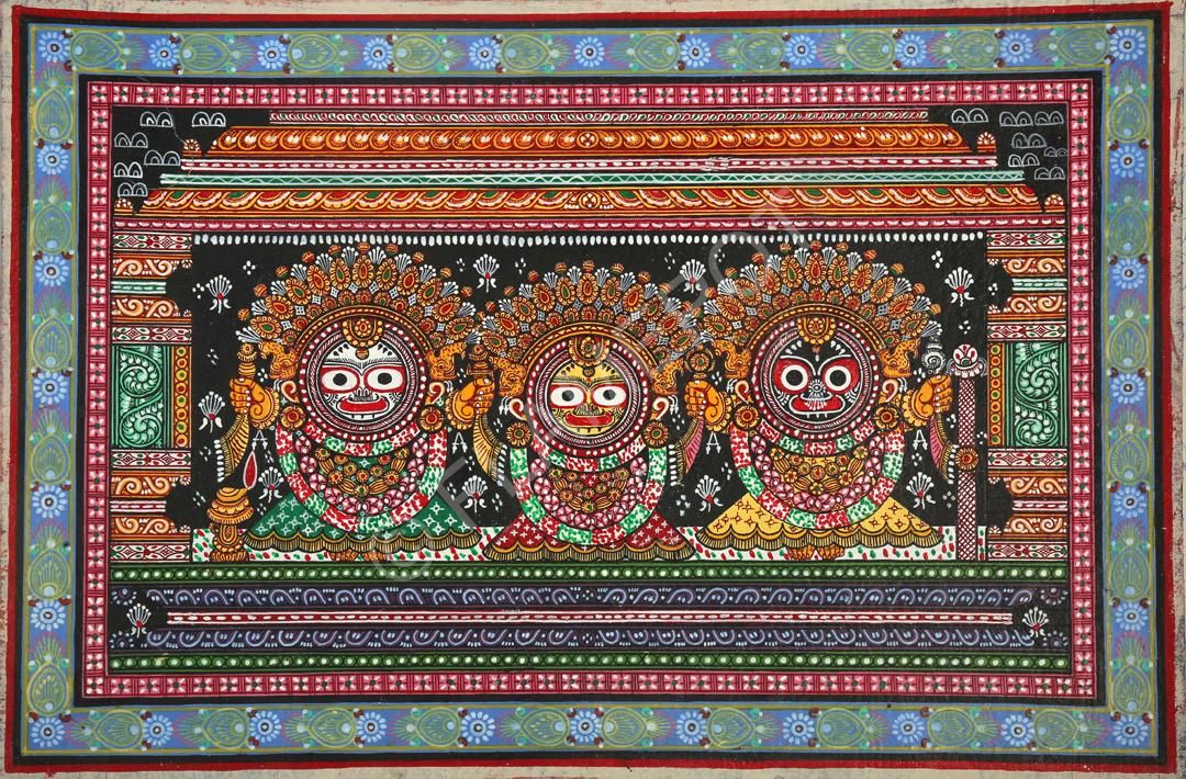 Jagannath, Subhadra, Balbhadra <br> <span class="tsize">(12 X 18 in)</span>