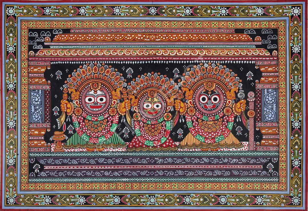 Jagannath, Subhadra, Balbhadra <br> <span class="tsize">(12 X 18 in)</span>