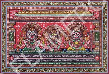 Jagannath, Subhadra, Balbhadra <br> <span class="tsize">(12 X 18 in)</span>