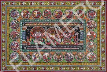 Jagannath, Subhadra, Balbhadra <br> <span class="tsize">(12 X 18 in)</span>