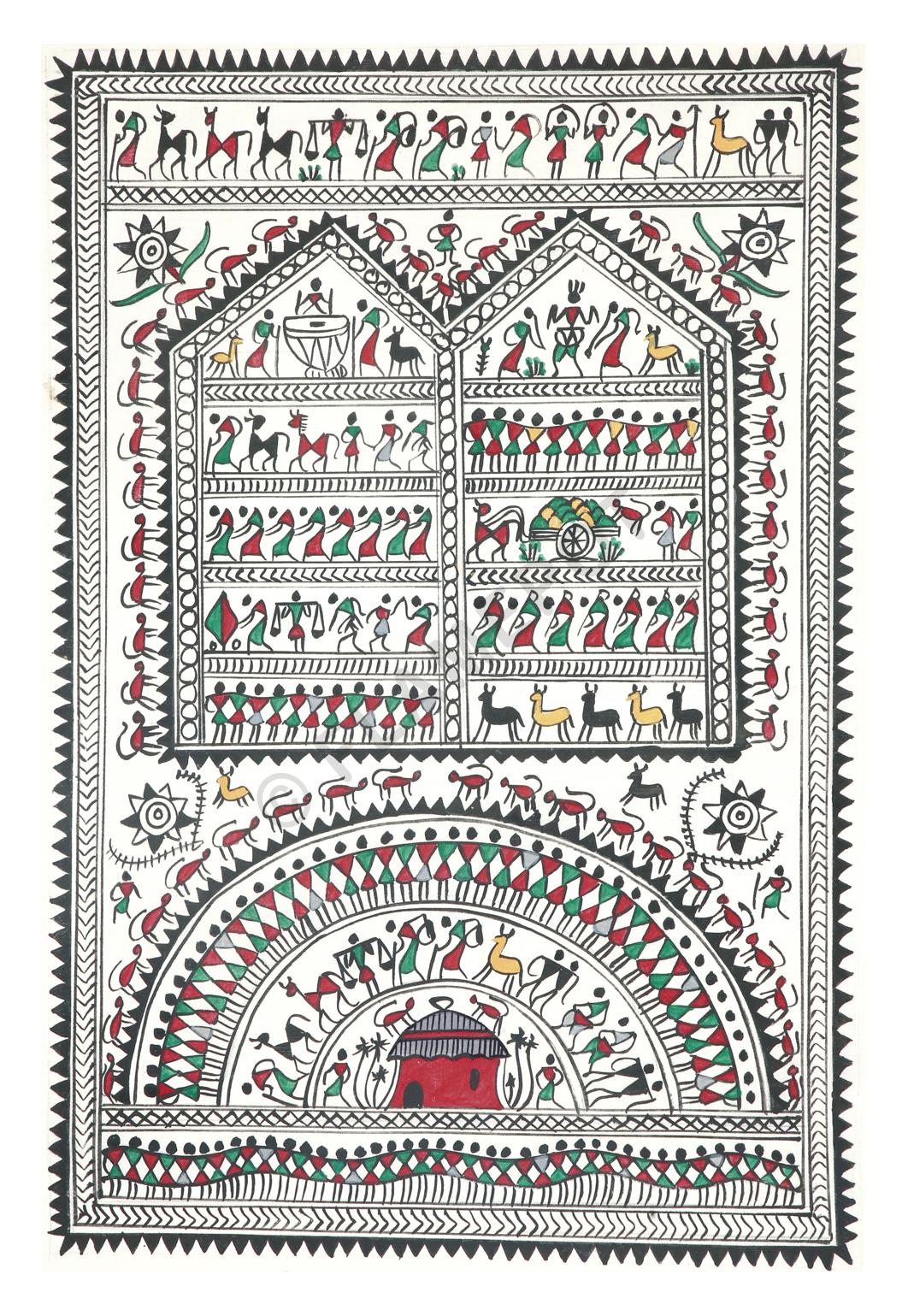 Village Life <br> <span class="tsize">(18 X 12 in)</span>