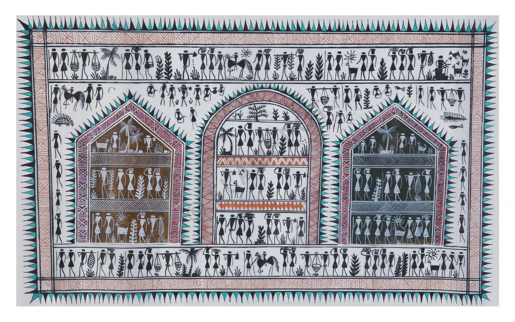 Village Life <br> <span class="tsize">(11 X 18 in)</span>