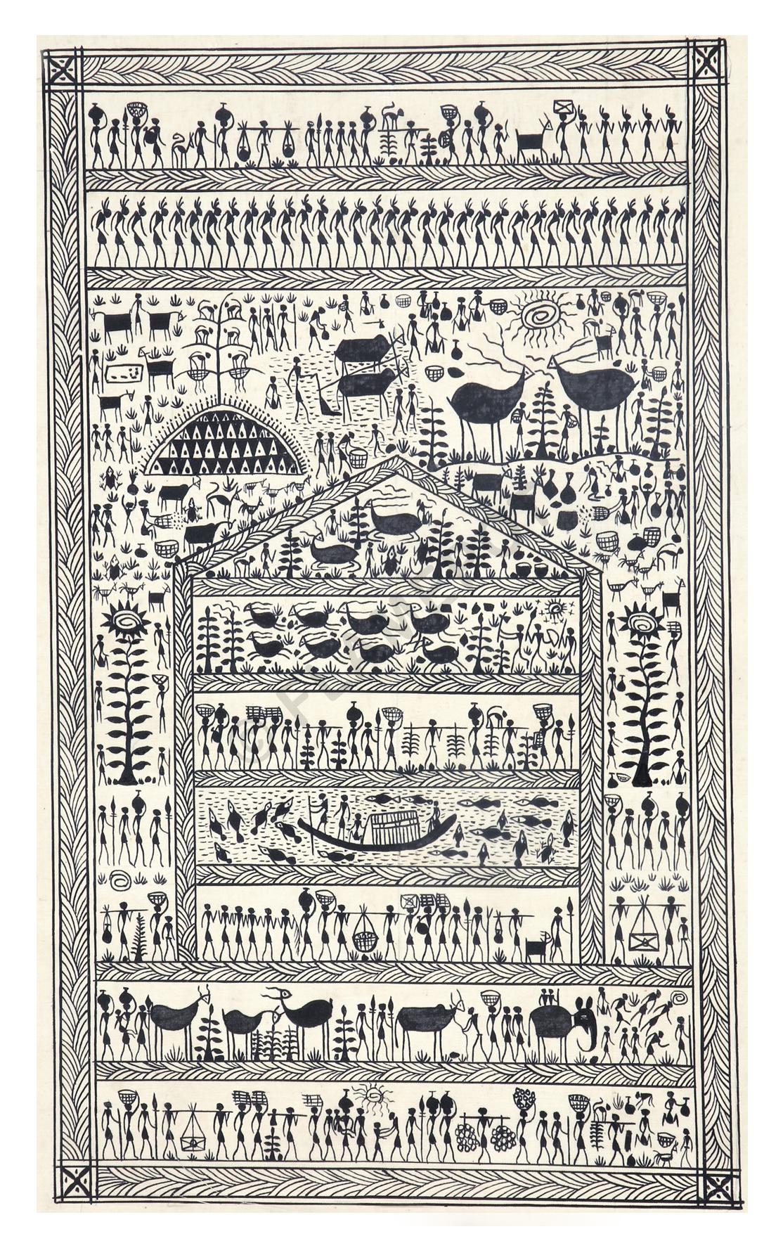 Village Life <br> <span class="tsize">(17 X 10 in)</span>