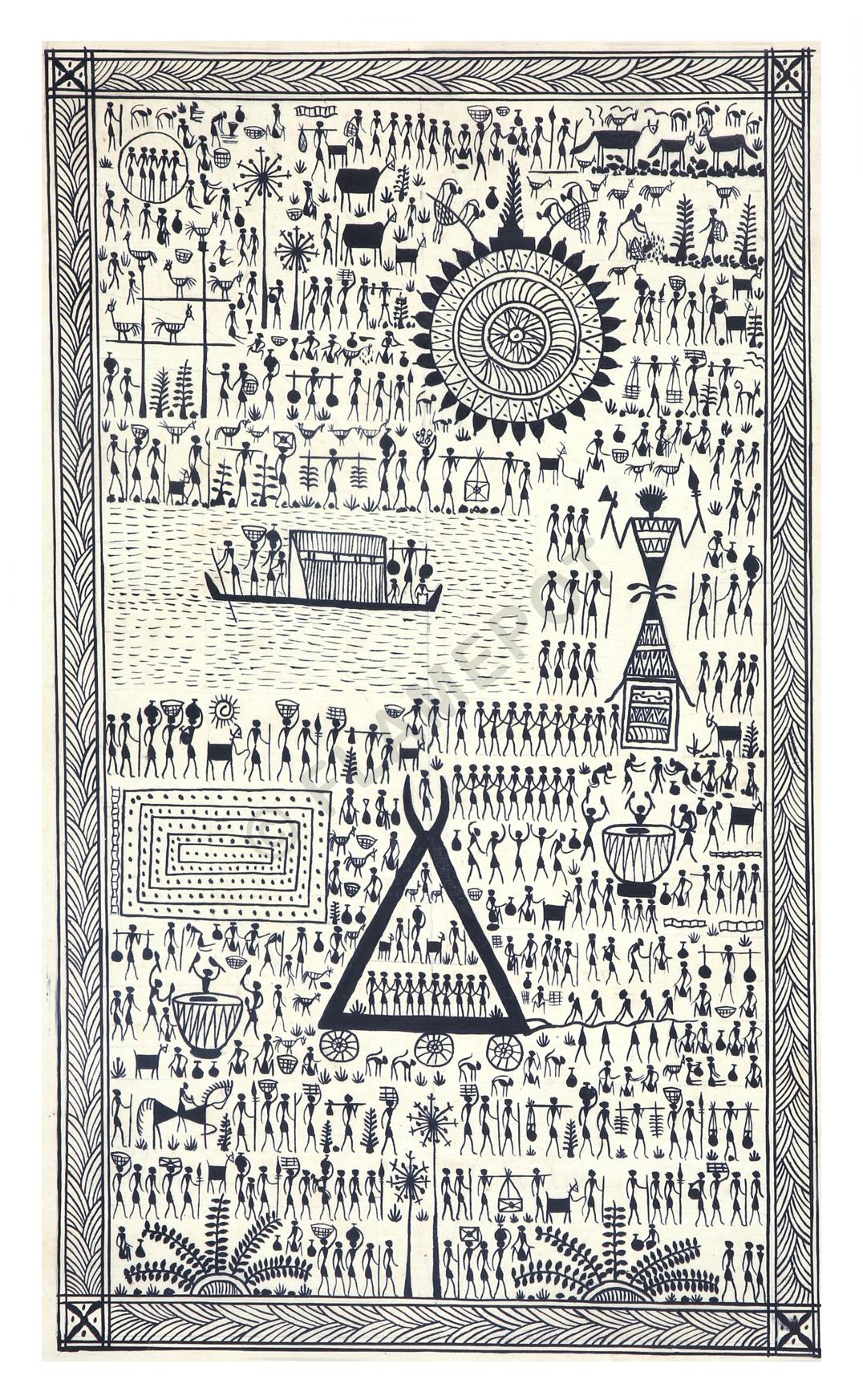 Village Life <br> <span class="tsize">(17 X 10 in)</span>