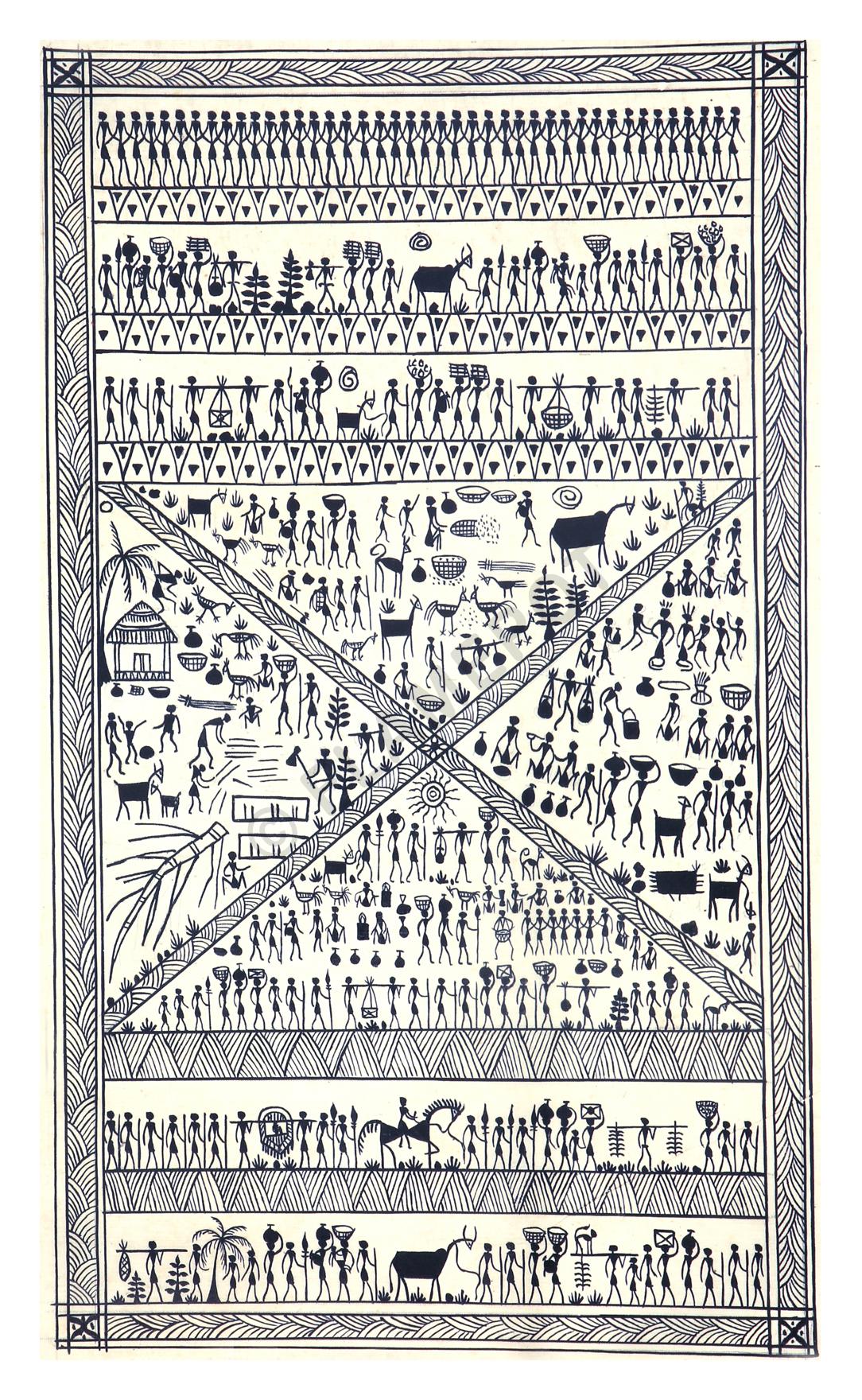 Village Life <br> <span class="tsize">(17 X 10 in)</span>