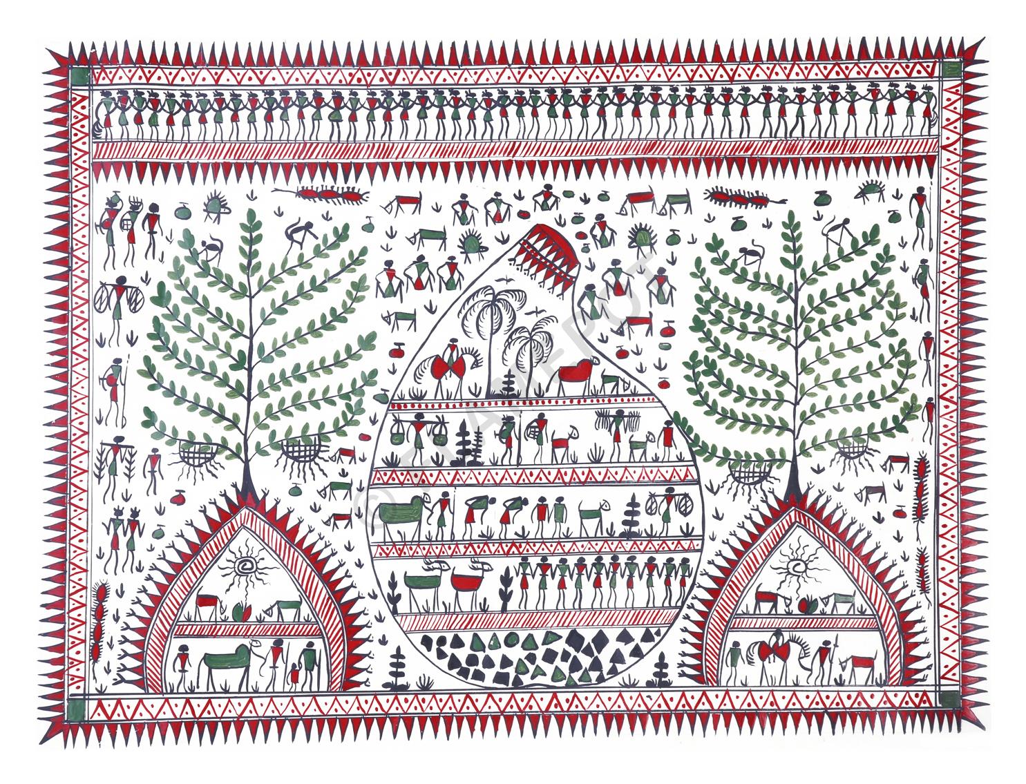 Village Life <br> <span class="tsize">(15 X 20 in)</span>