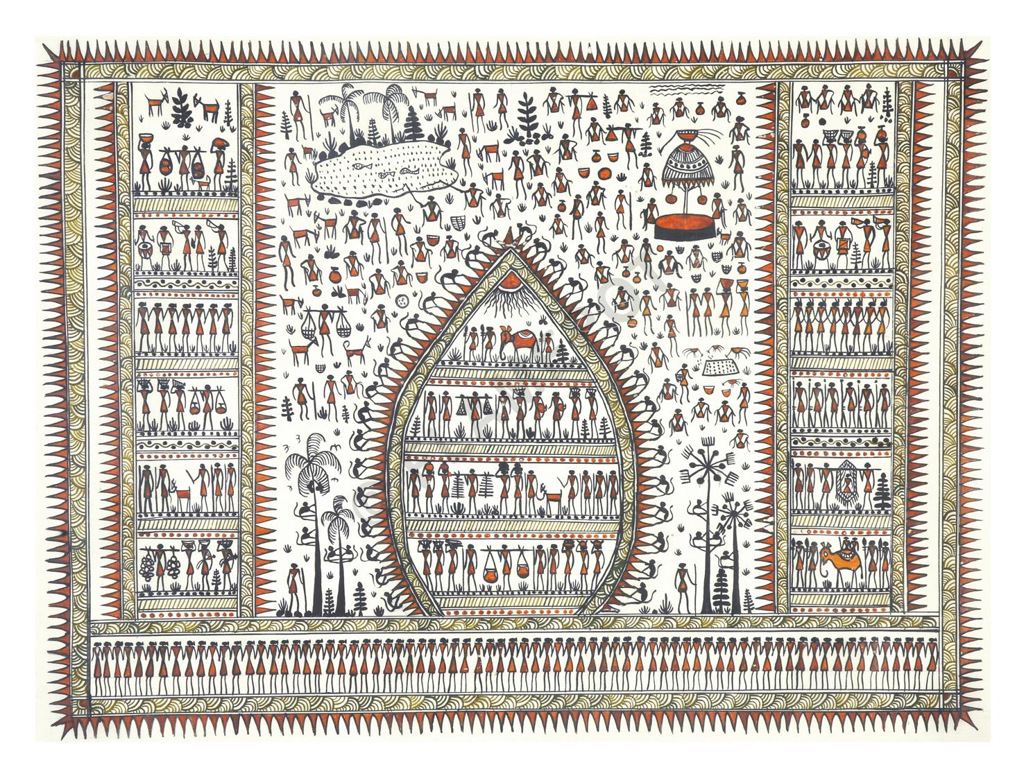 Village Life <br> <span class="tsize">(15 X 20 in)</span>