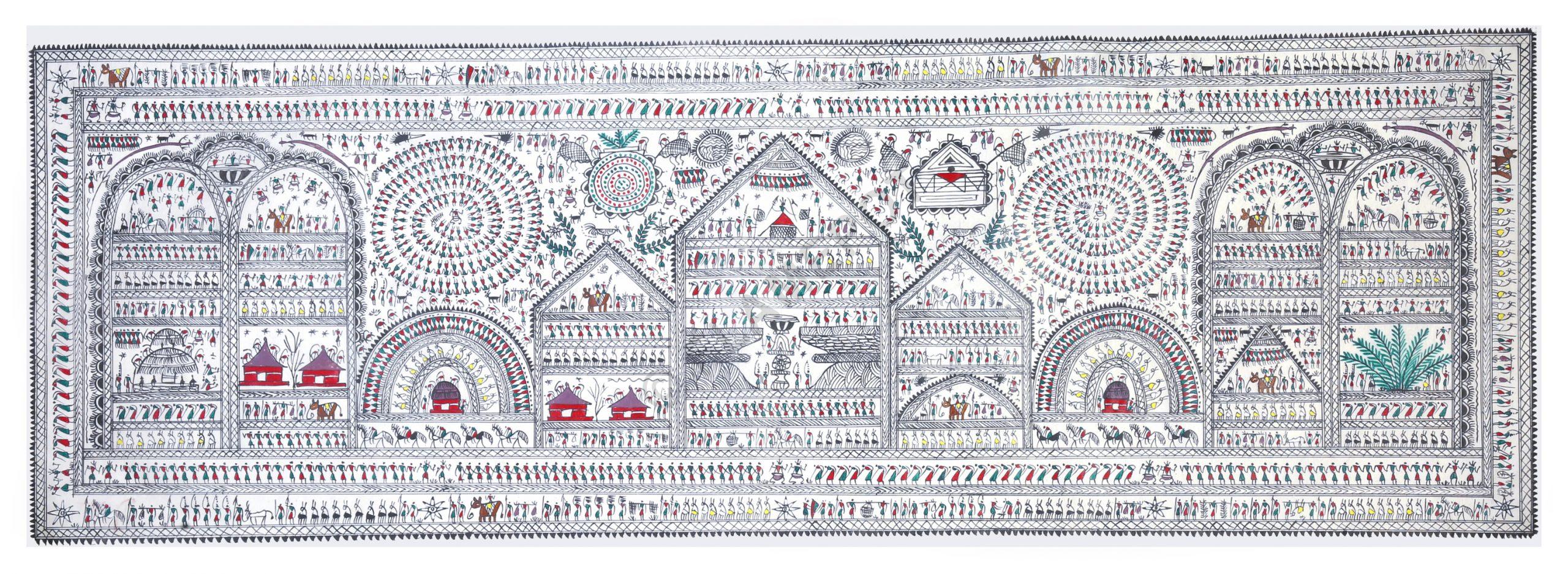 Village Life <br> <span class="tsize">(14 X 42 in)</span>