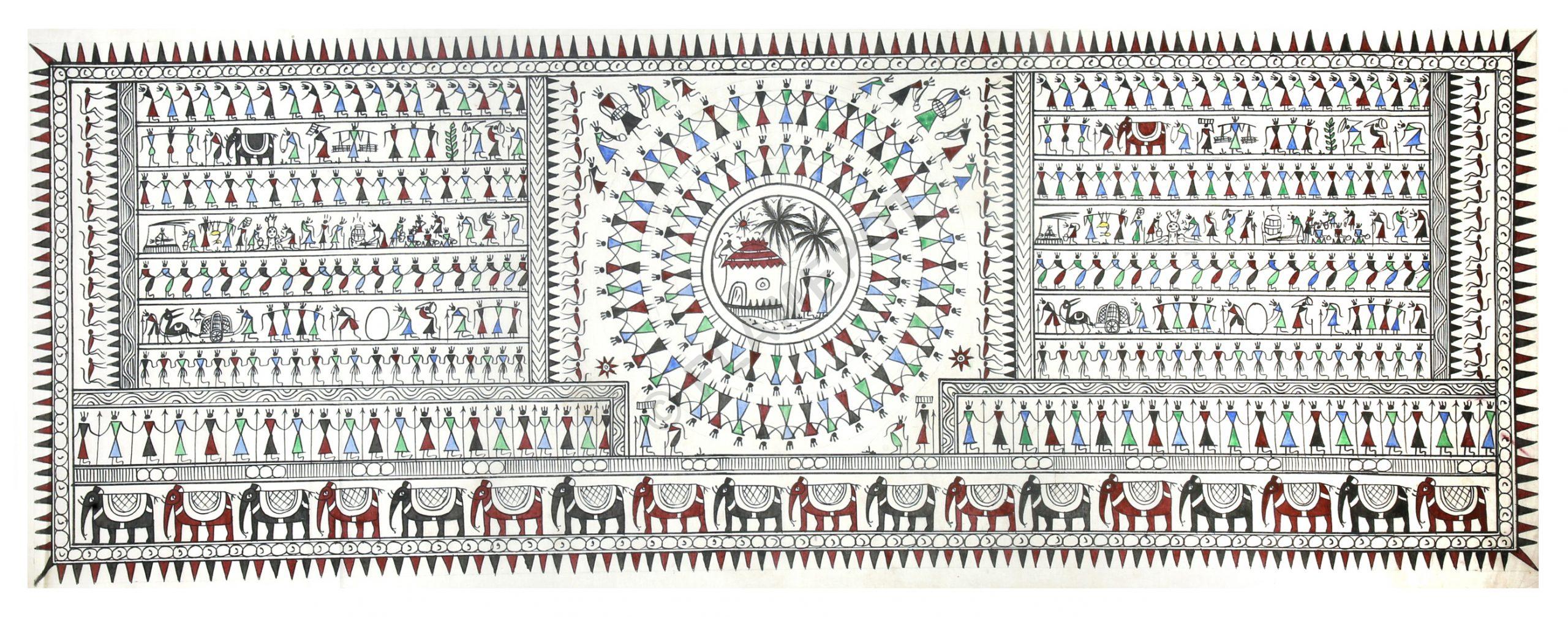 Village Life <br> <span class="tsize">(14 X 42 in)</span>