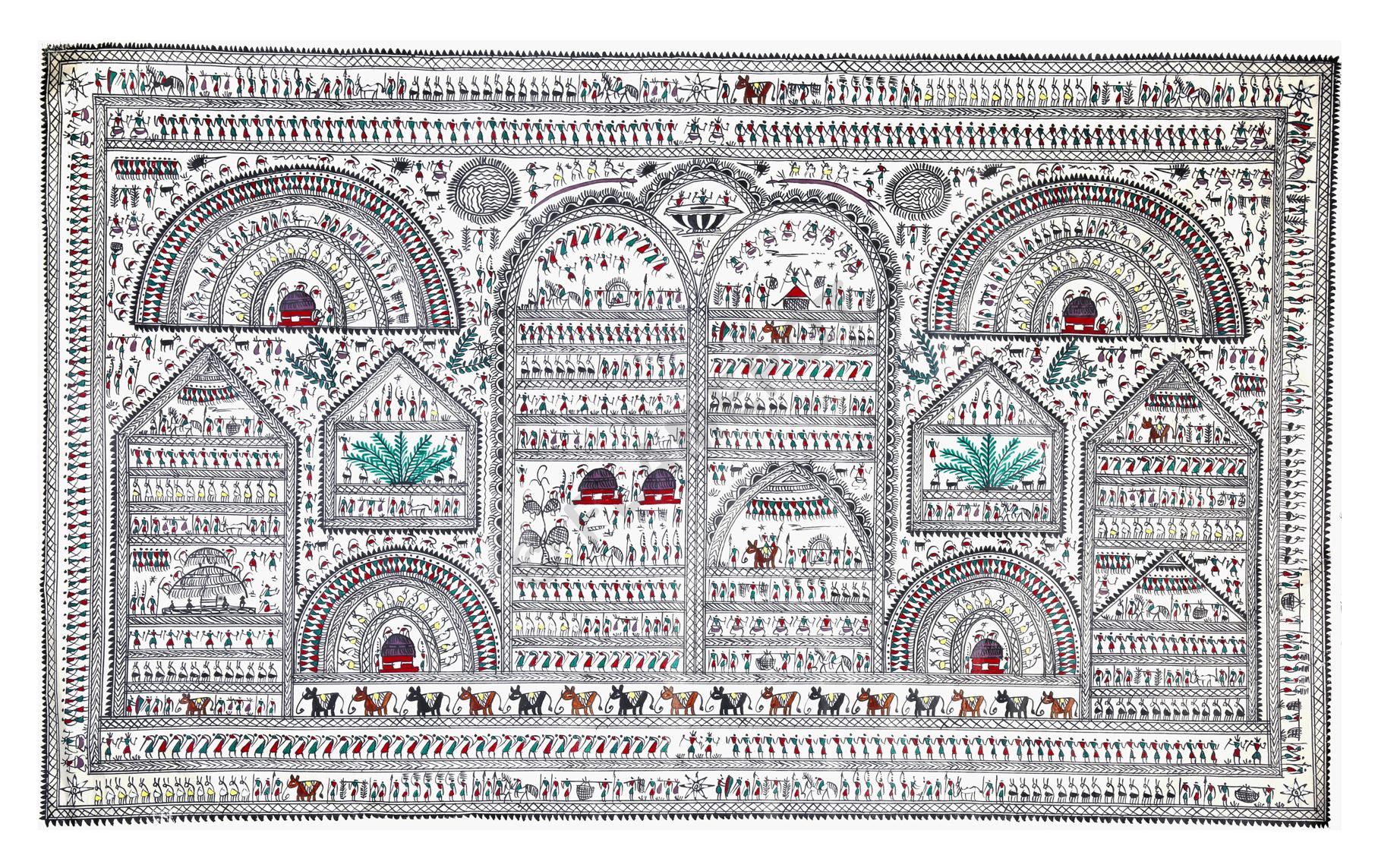 Village Life <br> <span class="tsize">(18 X 30 in)</span>