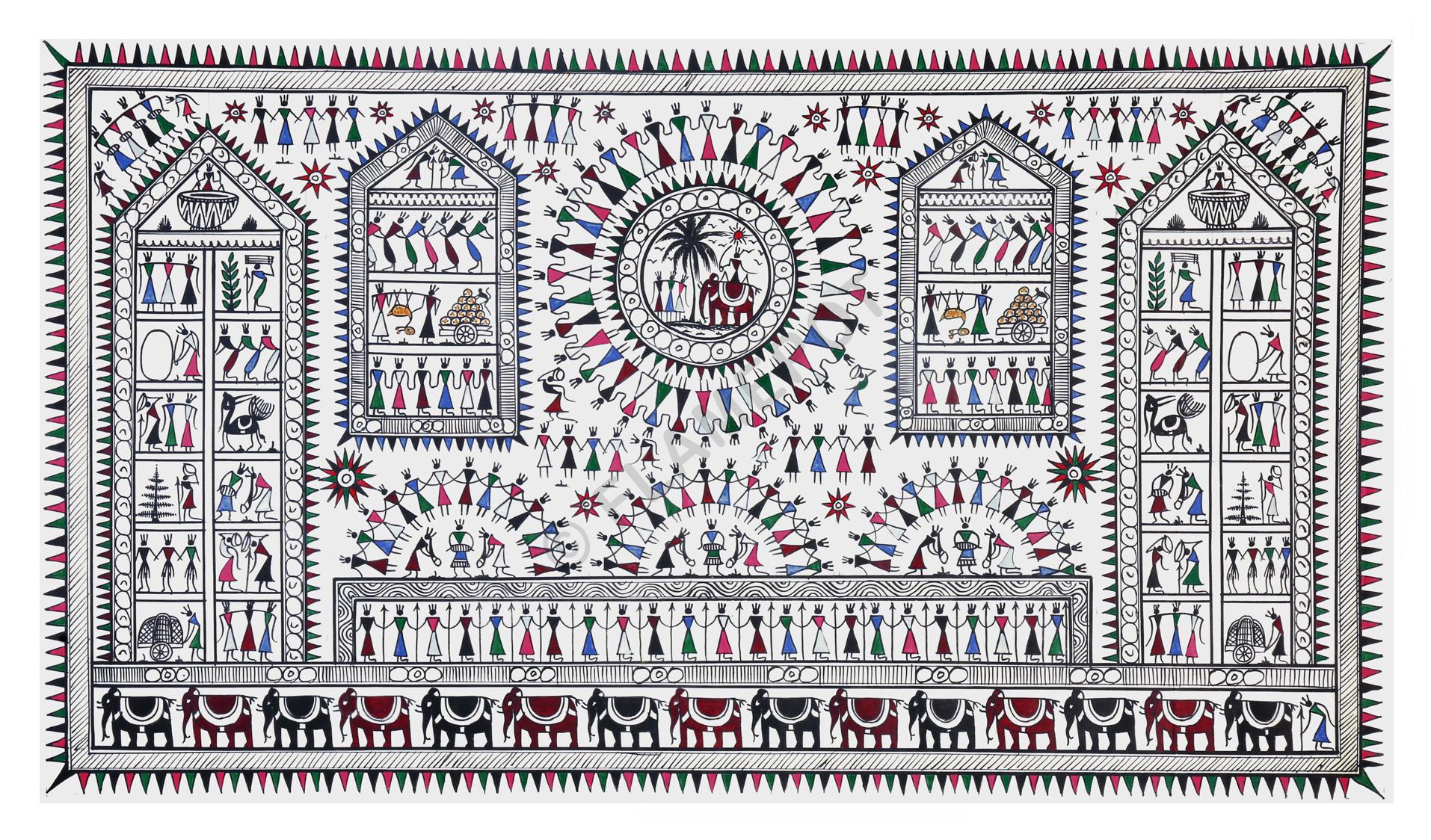 Village Life <br> <span class="tsize">(18 X 32 in)</span>